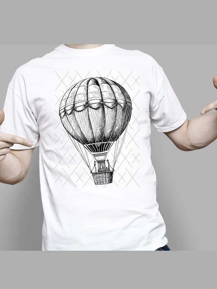 Hot air balloon aerostat sketch/ hot air ballon Vector /Retro