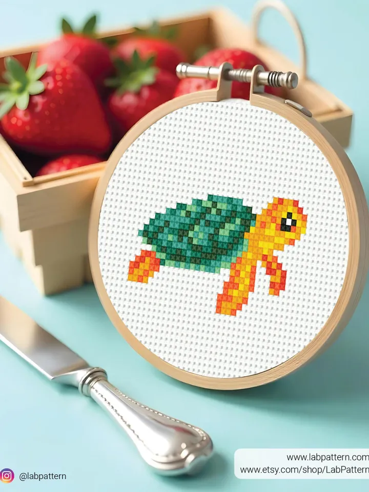 Baby Sea Turtle cross stitch pattern PDF bundle ocean turtle, Abstract, animals, beginner counted, modern chart DIY, embroidery, instant PDF