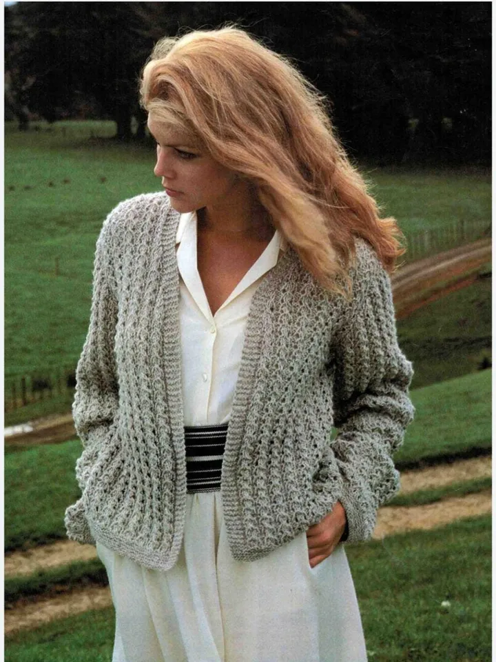 WOMEN Cardigan knitting pattern, lacy cardigan pattern, women ladies jacket pattern pdf instant download
