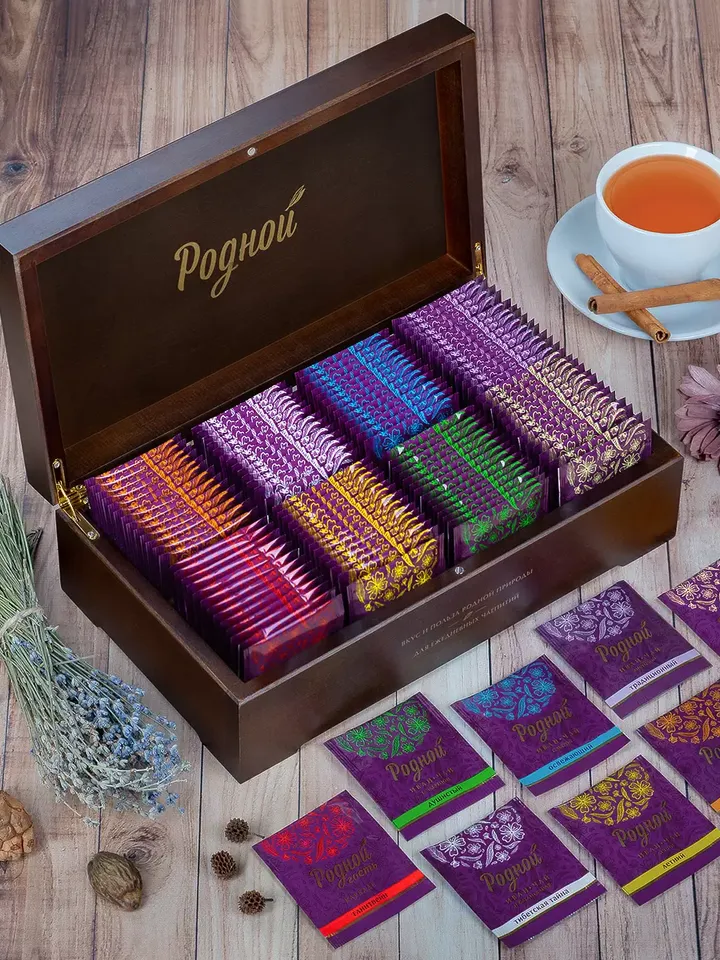Gift set Ivan tea in a wooden box, 100 bags