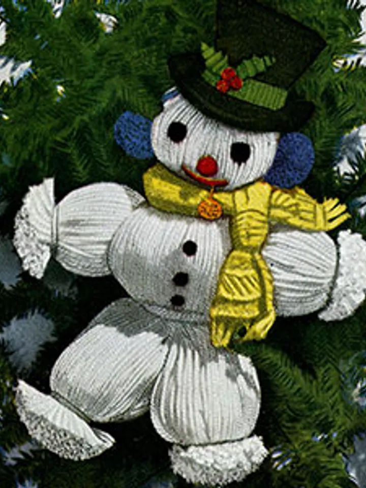 Vintage Crochet Pattern Snowman Ornament Pattern Digital Download PDF