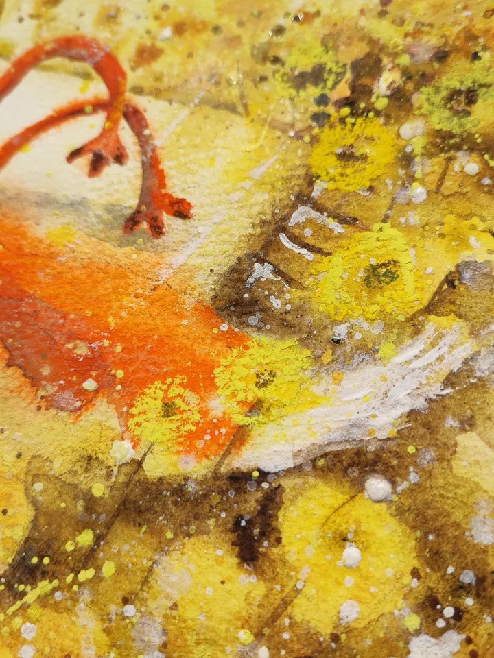 26×26cm Artwork by Julia Schigal "Happy summer" - watercolor, gouache