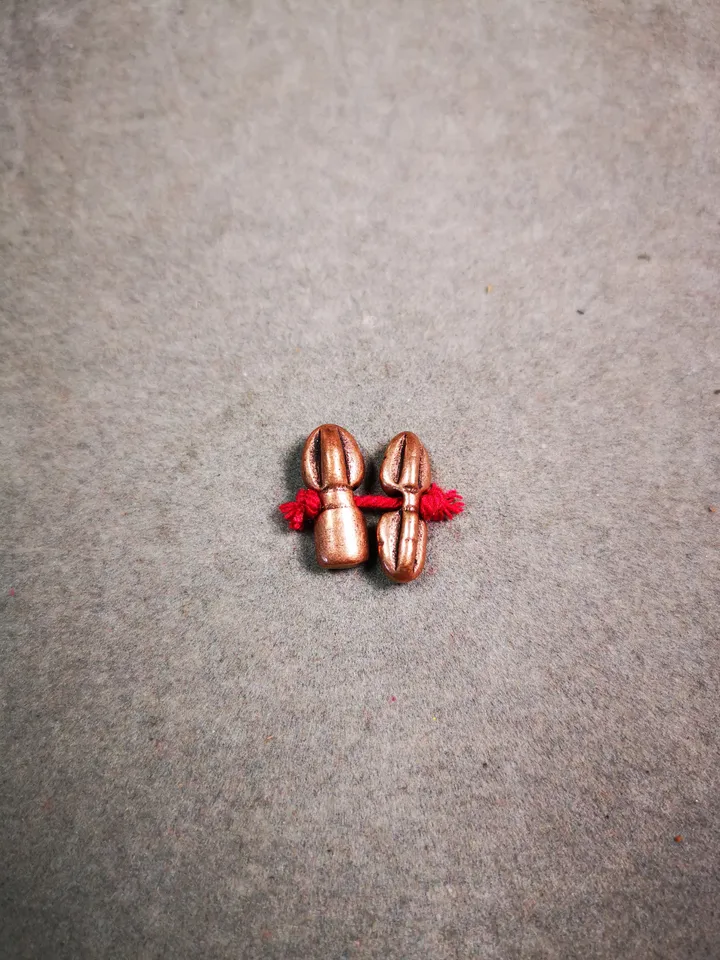 Gandhanra Handmade Tibetan Amulet Pendant,Mini Vajra and Dorje Bell, Mala Marker Bead Accessories, Made of Red Copper