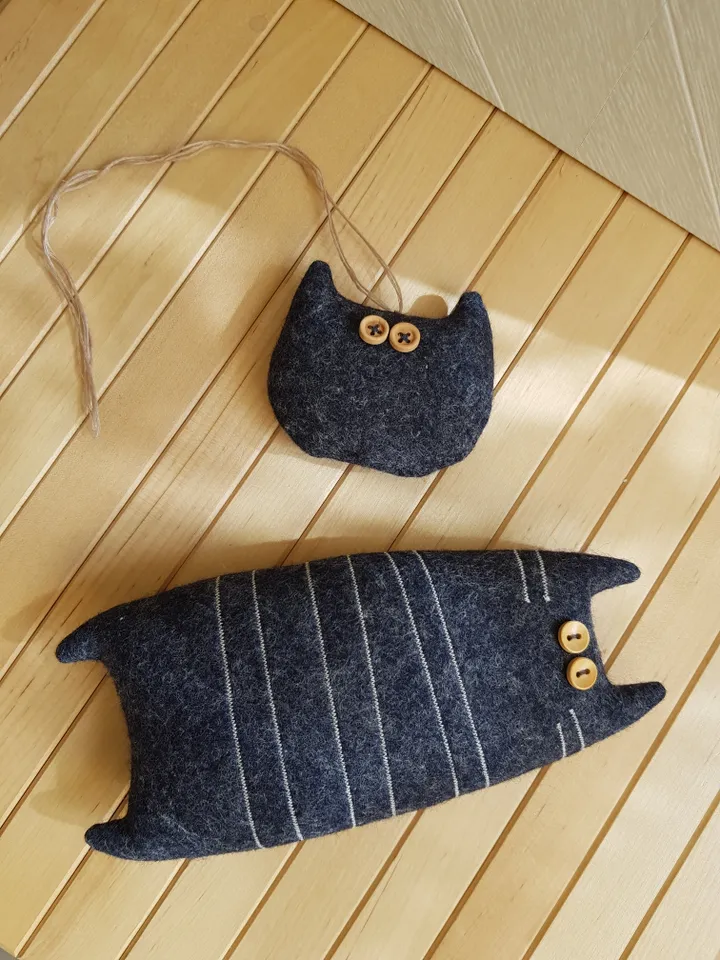 Black Cat Sewing Pattern PDF, Tutorial in English, Felt animal Pattern, felt doll sewing diy, Halloween doll PDF