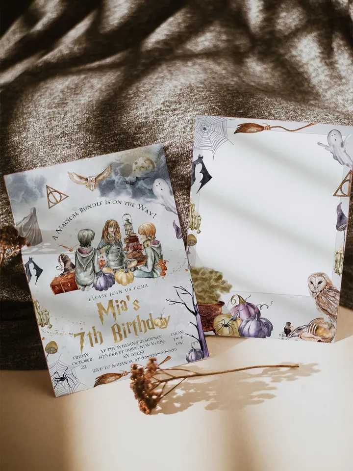 The Chosen One Invitation; Wizard Birthday Party; Magic School 1st Birthday Invitation Template; Editable Wizarding World Invitation; a1