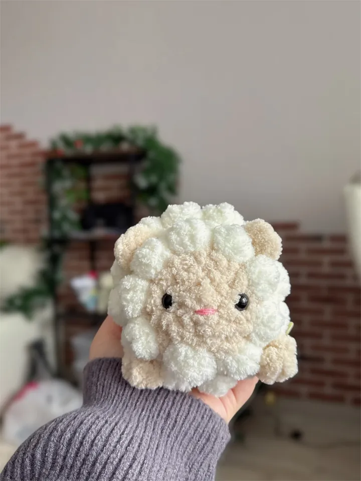 Puff sheep LOW SEW crochet pattern, amigurumi sheep crochet animal, US terms, low sew patterns, plush animal