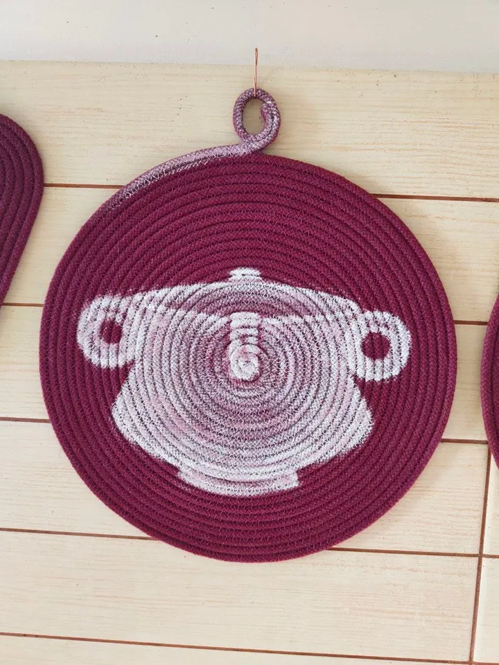 porcelain wall art,set of 3,macrame wall hanging,quilted amphora,burgundy decor,burgundy napkin,coaster,sorority wall art,cloth placemat set