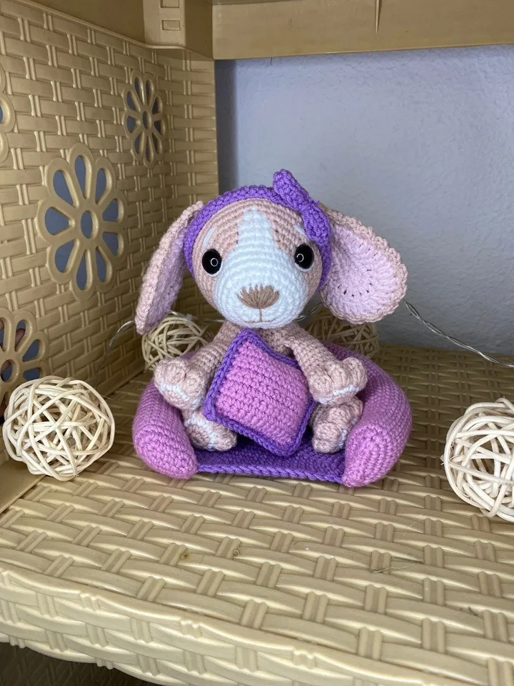 PDF Crochet pattern Spaniel Dog in a dog bed, Amigurumi dog, Crochet puppy, dog crochet pattern, puppy crochet pattern, Animal Toy Pattern