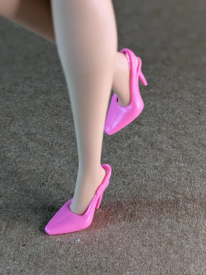 Pink high heel sandals for 1/6 scale female dolls