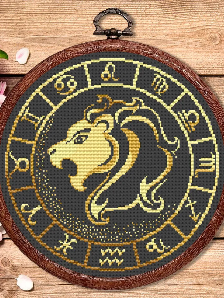 Leo Cross Stitch Pattern, Zodiac Cross Stitch, Embroidery Zodiac, Leo Pattern, Signs of the Zodiac Pattern, Modern Cross Stitch #zdc005