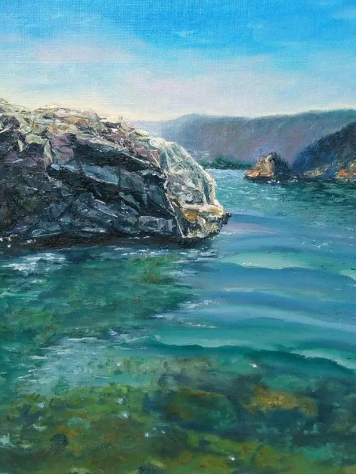Oil painting, “Sea Breeze”, size 30x30 cm.