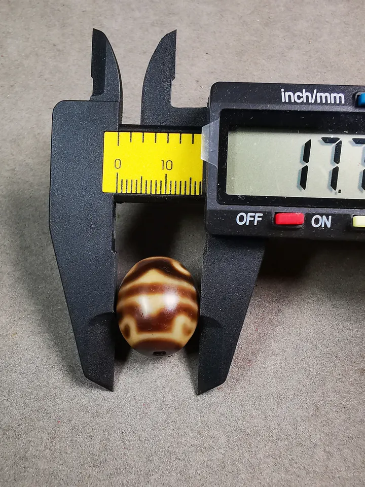 Gandhanra Tibetan Round Lotus Dzi Bead(Darrow or Taklok Dzi),Tibetan Chung,Wealth Amulet,Small Size 21*18 mm