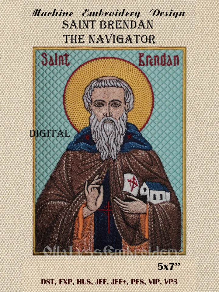 Saint Brendan the Navigator embroidery design