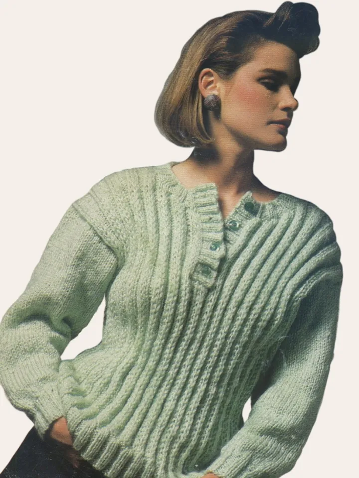 Vintage Knitting Pattern 244 Lady's Sweater Pullover Women