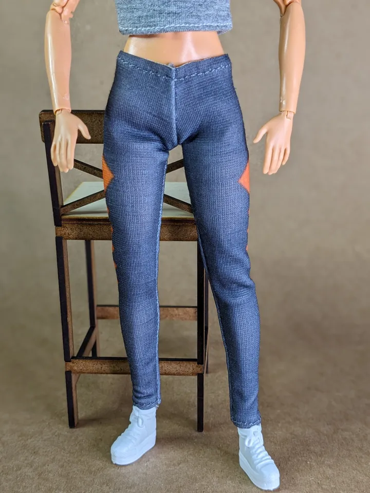 Gray T-shirt & leggins for 1/6 scale fashion female dolls