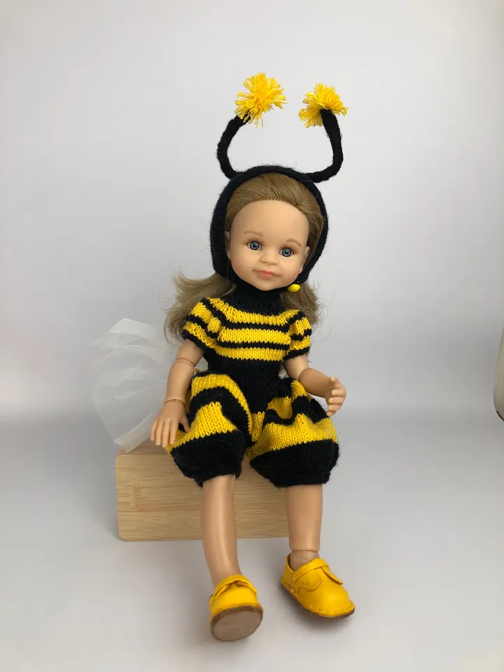 Paola Reina Doll Bee Costume Set: Exclusive Handmade Outfit - Jumpsuit, Wingsm Bee- hat, Shoes