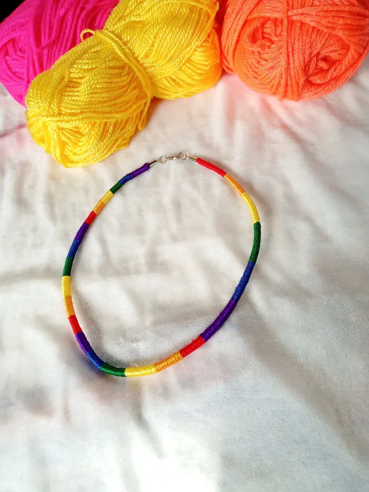 Cotton necklace, water resistant, washable. LGBT Necklace