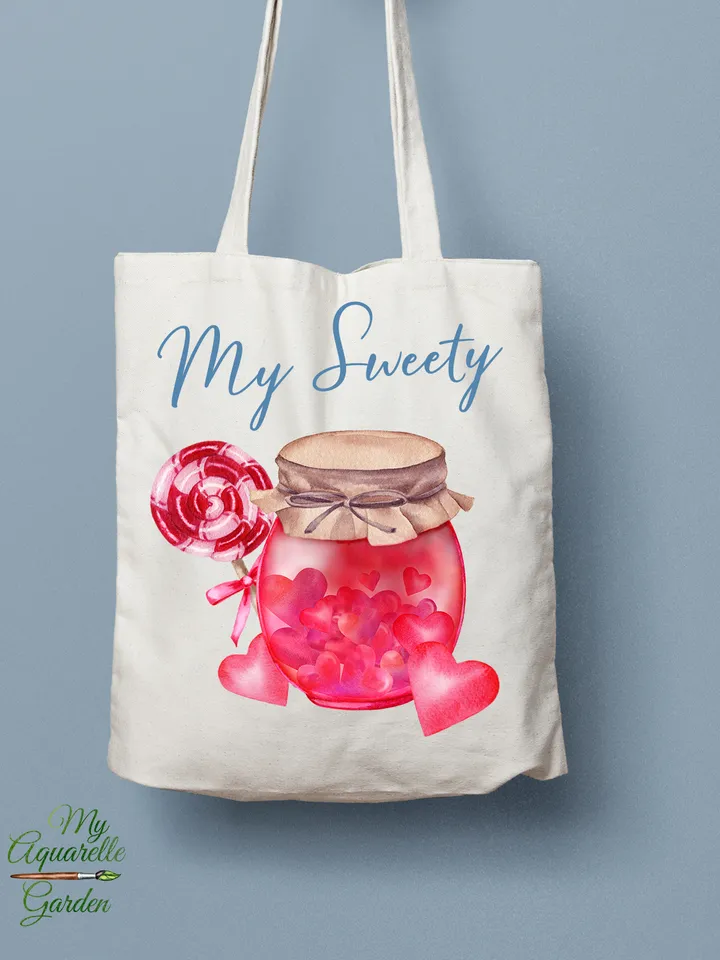 Valentine's decor elements. Watercolor hand-painted (not AI) illustrations. Digital clipart. Sweet love. Hearts, ice cream, lollipop, retro bicycle, hot air balloon. Printable PNG files. Instand download.