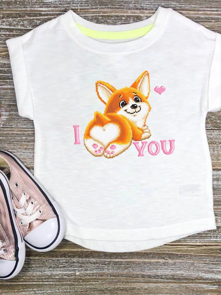 Cute corgi cross stitch pattern download PDF, Dog cross stitch, I love you, Funny pet cross stitch, Dog lover gift, Corgi embroidery #K13