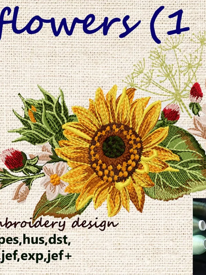 Sunflower 1 part 6x8 Embroidery Design