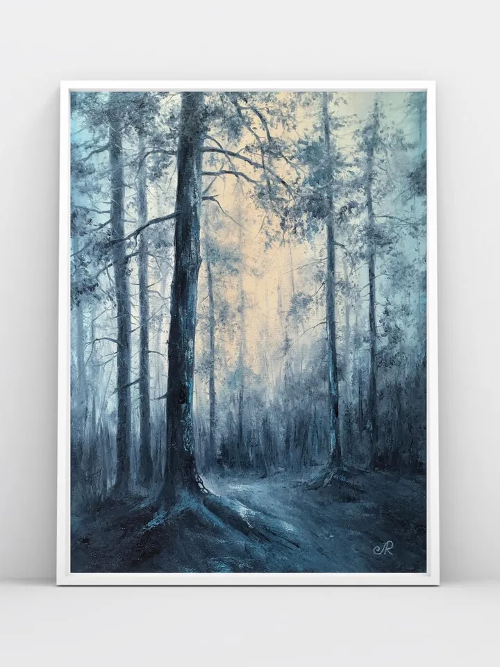 Forest Original Painting Oil Landscape Trees Wall Art
