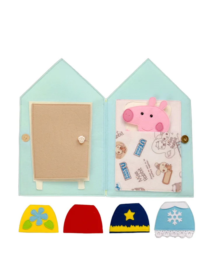 Peppa Pig Doll House from felt, PDF pattern and instructions