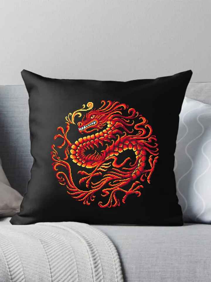 Red dragon cross stitch pattern PDF instant download Fantasy animal cross stitch chart, Dragon embroidery PDF, Chinese dragon ornament #D11