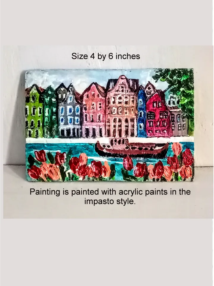 Amsterdam Painting City Skyline original art