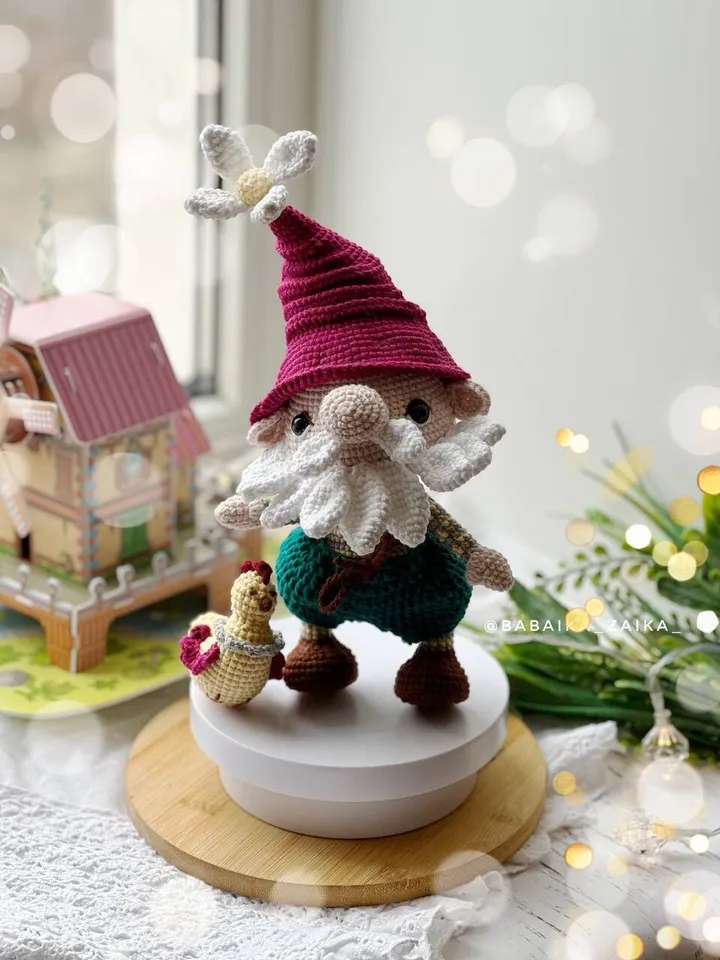 PDF Crochet Pattern Easter Cute Gnome and Chicken, Easter ornaments, Amigurumi Chicken, Amigurumi Easter Toy, Amigurumi Scandinavian Gnome