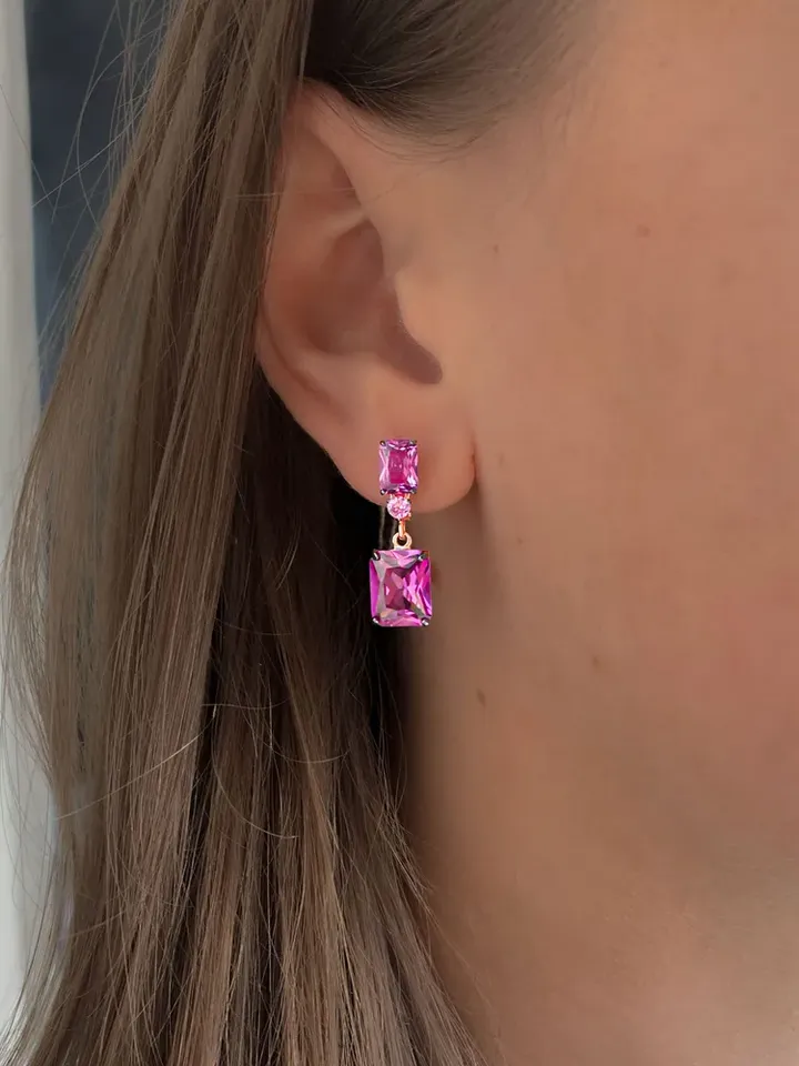 Earrings jewelry Silver gold plated 925 assay value with alexandrite