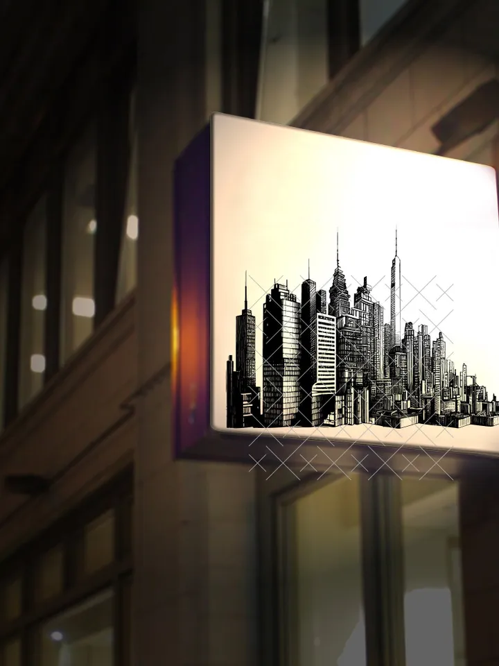 City silhouette vector/ Horizontal City landscape SVG/ Downtown landscape with high skyscrapers/ Panorama architecture buildings/ Urban life