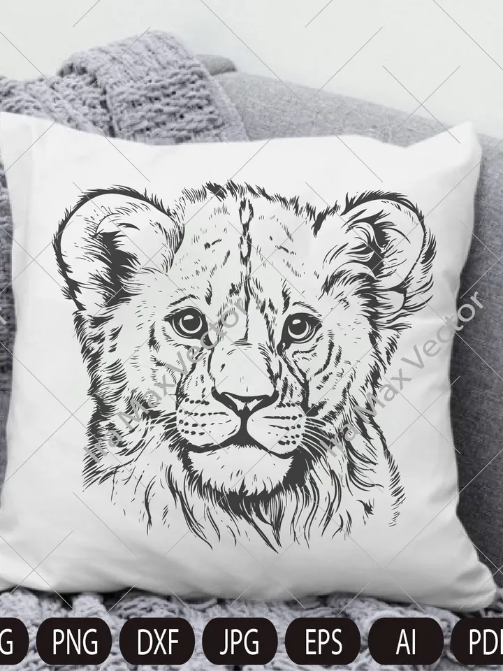 Baby Lion svg,Lion cub face svg, Nursery Decor, Safari African Animals, Lion Cub, Nursery Wall Art, Kids Printable Art