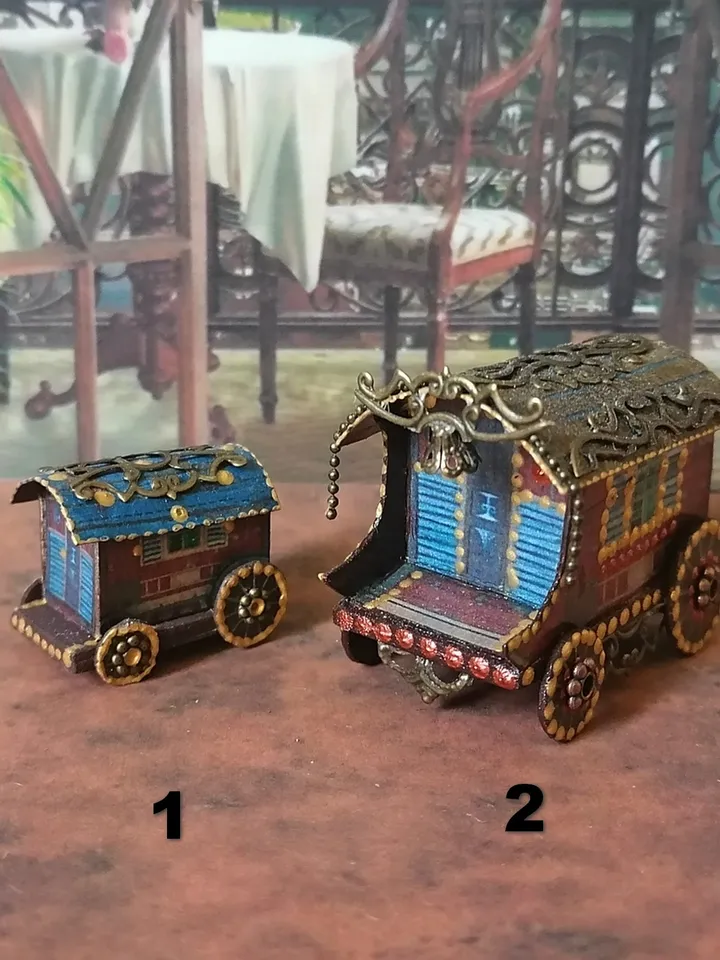 1:12 scale. Gypsy wagon. Toy for a doll .