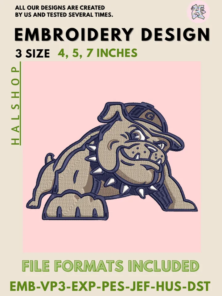 Georgetown Hoyas College Logo Embroidery Design – NCAA Team Digital Embroidery File