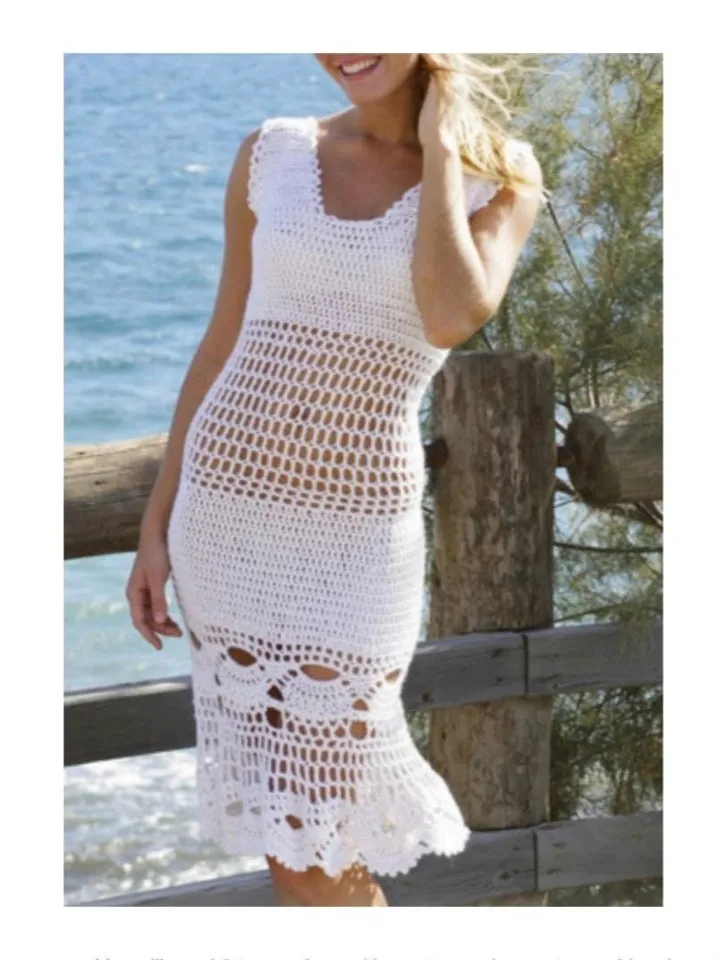 Dress crochet pattern, beach dress crochet. Women ladies dress tunic crochet pattern pdf instant download