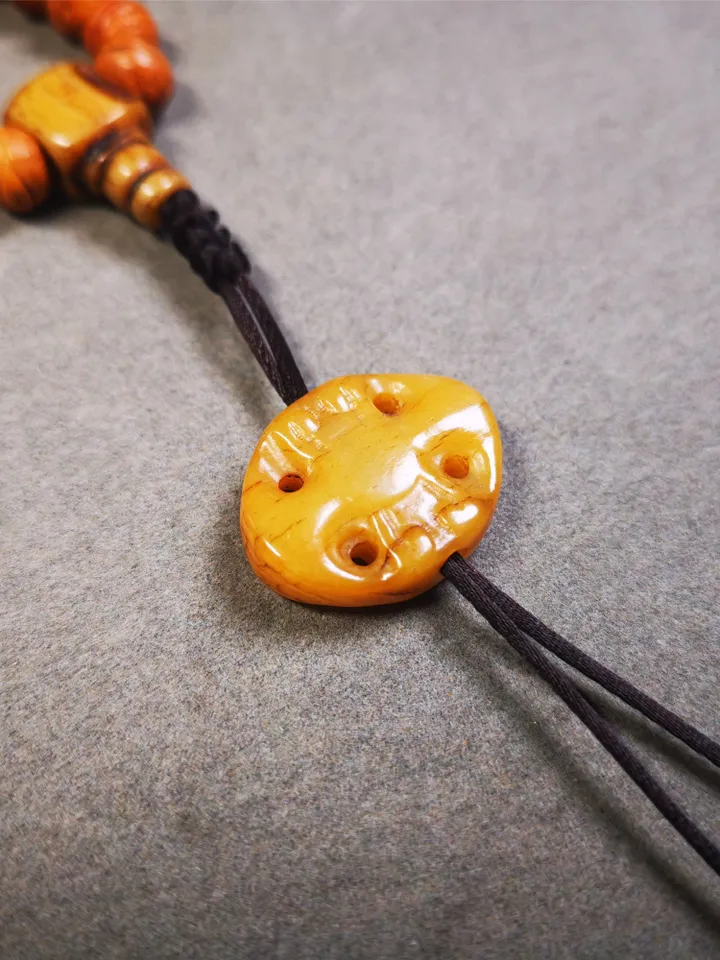 Gandhanra Handmade Tibetan Yak Bone Carved Vajra Bead Amulet for Mala,Prayer Beads,Jewelry Accessories