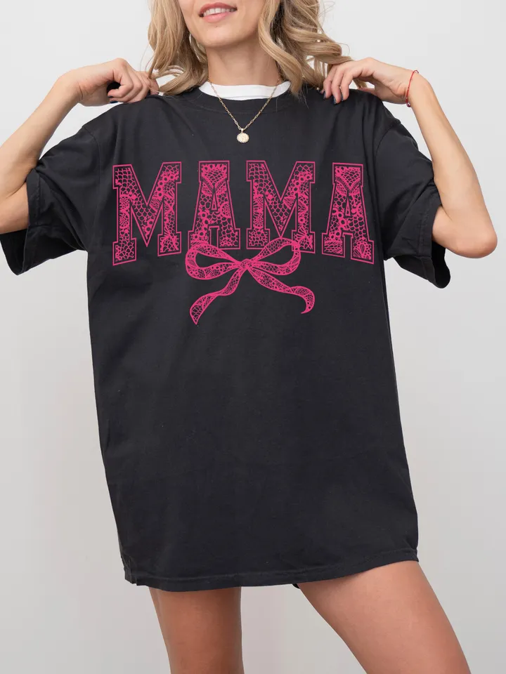 Lace Mama Coquette Png, Mama Png, Floral Mama Chinoiserie Png, Mama Varsity Png, Mothers Day Png, Gift for Mom, Lace Coquette Bow Png