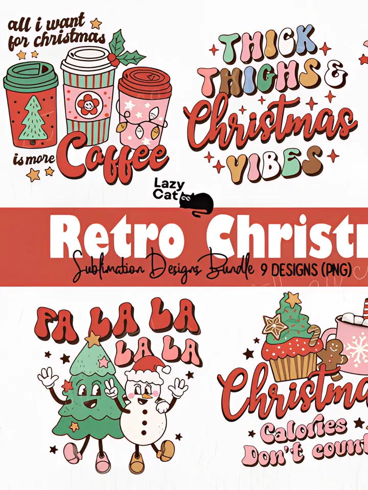 Retro Christmas Sublimation Bundle
