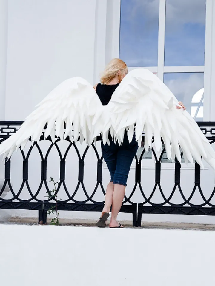 Wedding Angel Wings, Bride Angel Costume, Cosplay Wings, White Wings, Christmas Angel, Bridal shower decor Angelic wings