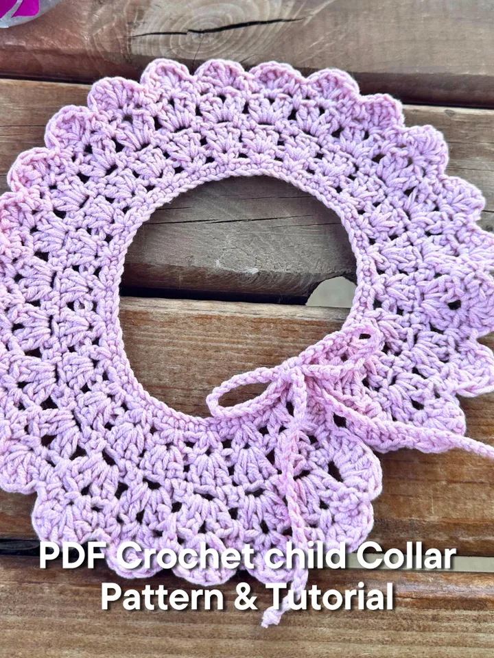 Easy Crochet Child Collar Pattern & Tutorial - PDF Download ENG