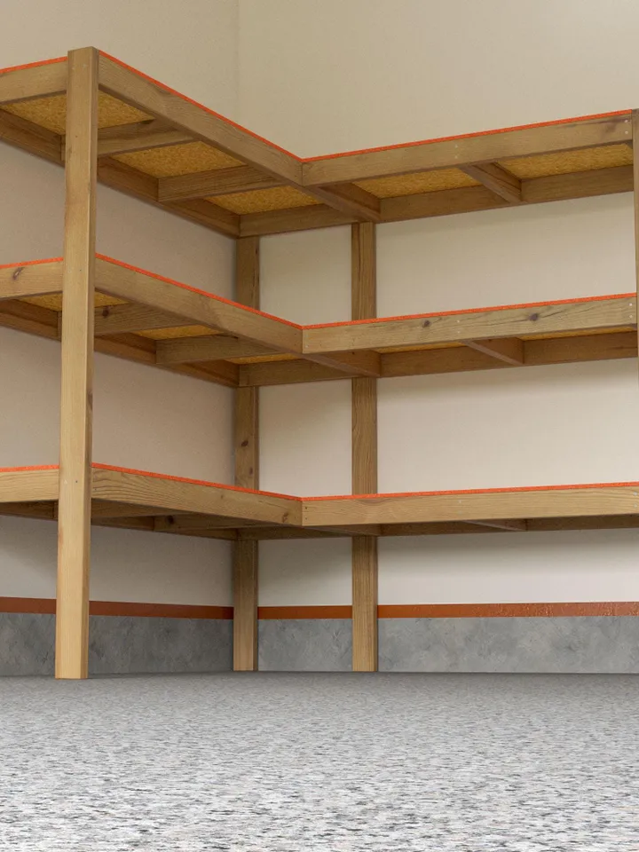 DIY L-Shaped Garage Shelves Plans, PDF