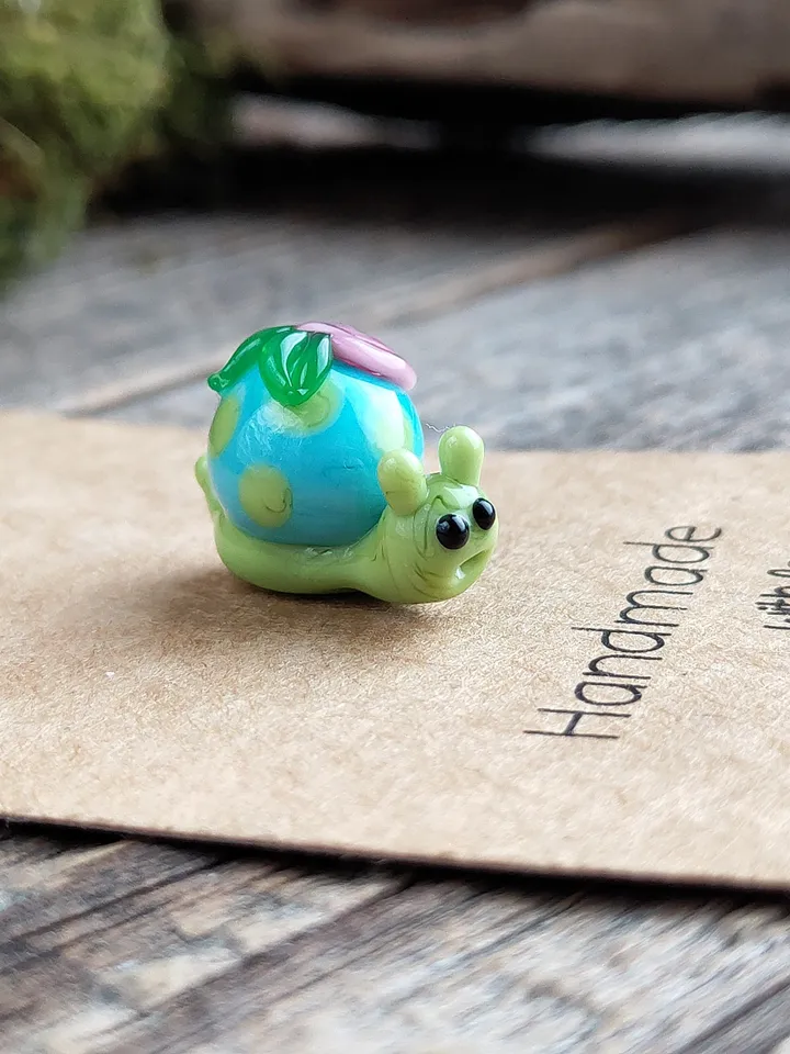 MINIATURE ANIMALS Snail figurine aquarium decoration Glass figurines