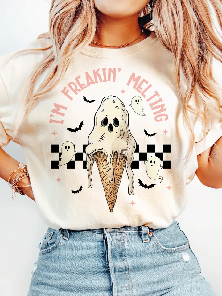 I’m Freakin Melting PNG-Sublimation -Tshirt Design,Retro png,Skull png, Ghost png, Summer png, Trendy summer png,halloween Gothic summer