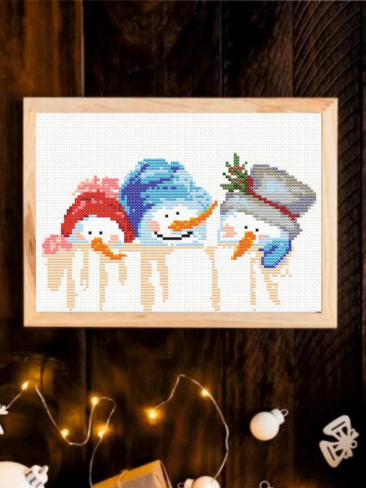 Cross stitch pattern snowman cross stitch