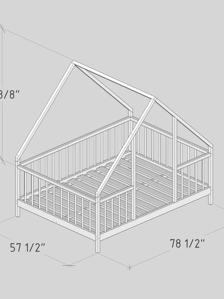 Montessori House Bed Plan, Full Size, PDF, DIY