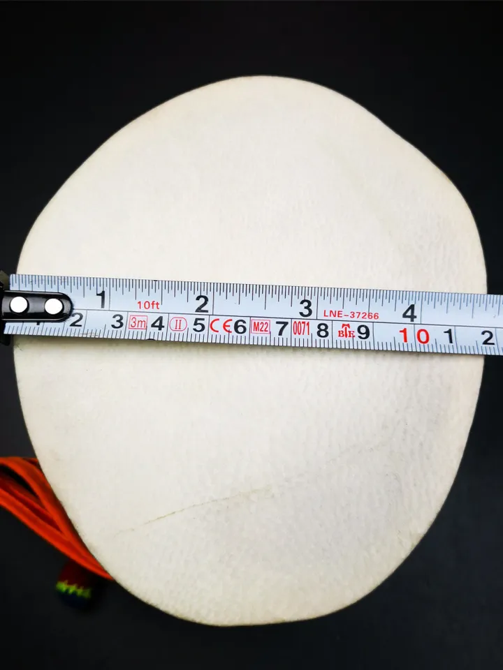Gandhanra Handmade Tibetan Tantric Buddhist Ritual Implement,Kapala Chod Drum,Kapala Damaru,Religious Ceremonial,5.5" × 4.7" × 3.6"