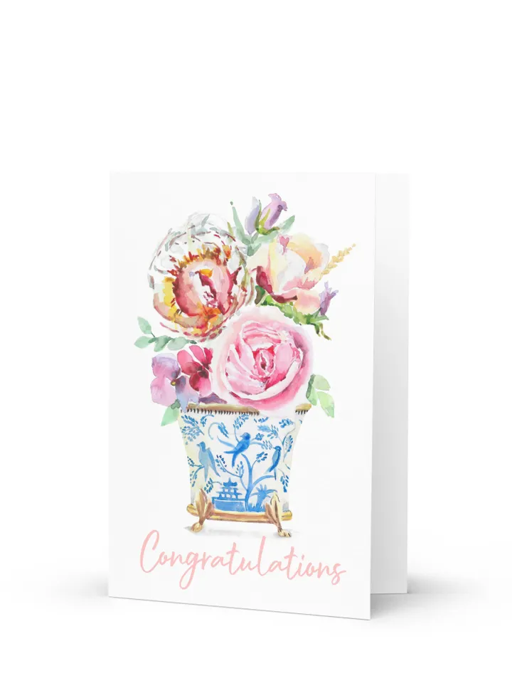 Greeting card Handmade Cards Watercolor Congratulations Cards Cute Appreciation Thank You Card Garden Botanical Flower Card Watercolor Cards