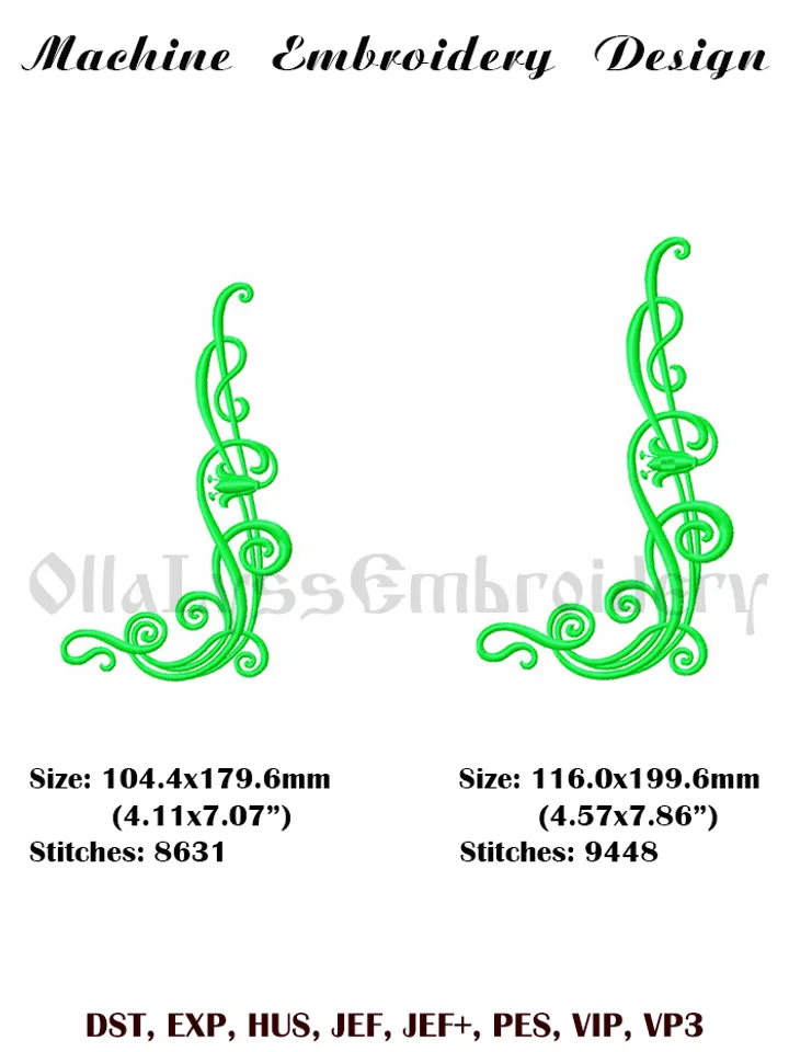 Art-nouveau motif embroidery design