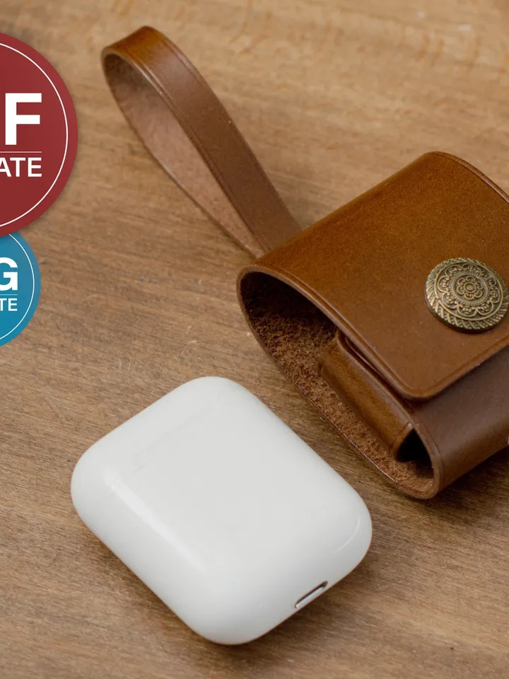 Leather Airpods 1/2 Case Pattern: PDF & SVG Template + Video