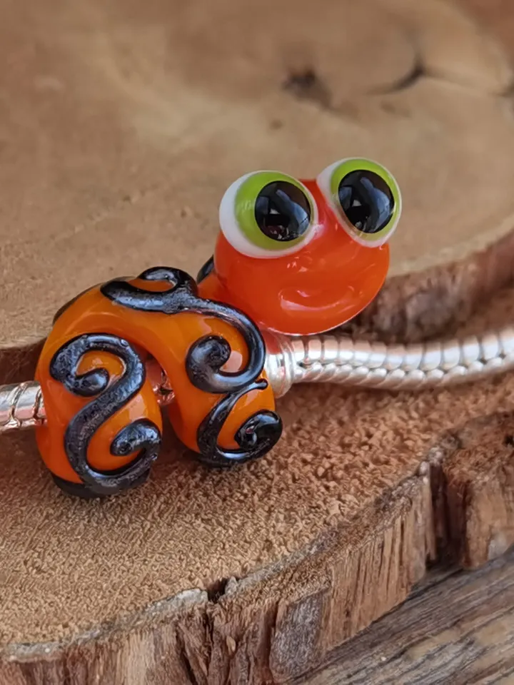 Snake beads Glass snake dread beads Large hole beads European beads European bracelet Snake Charm beads snake lampwork beads big hole bead